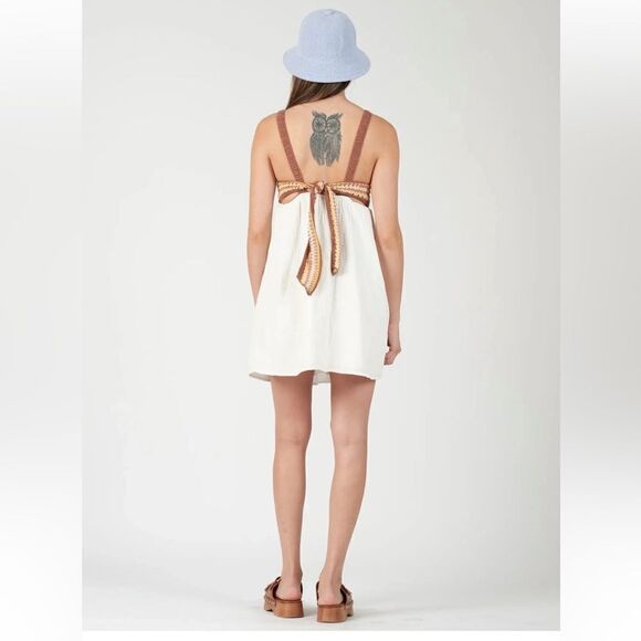 Lucca Thessa Off White Multi Knit Shift Dress Size Largw - Picture 2 of 14